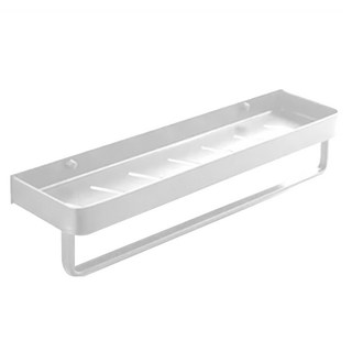 太空鋁浴室置物架 有桿 50cm 承重7KG, 白色, 1個