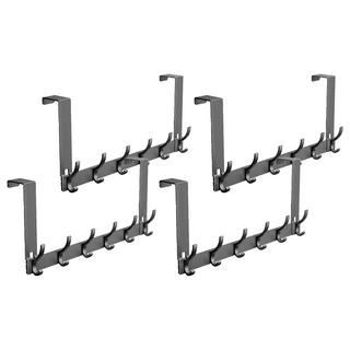 小麥購物 太空鋁門後掛鉤 一般款 C594, 黑色, 4個