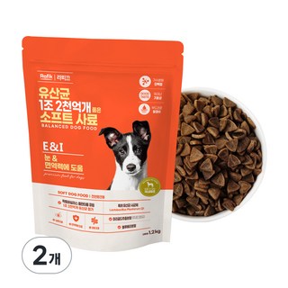 라피끄 강아지 유산균 1조 2천억개 품은 소프트 사료, 눈물개선/눈건강, 1.2kg, 2개
