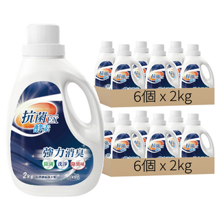 優淨坊 酵素抗菌濃縮洗衣精 白麝香, 2kg, 12個