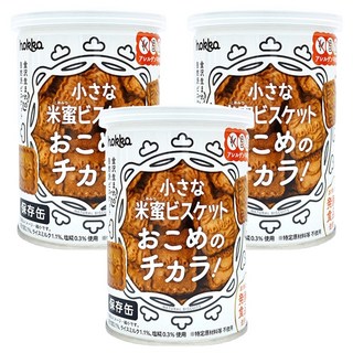 hokka 北陸製菓 米蜜餅乾保存罐 天然餅乾, 3罐, 110g