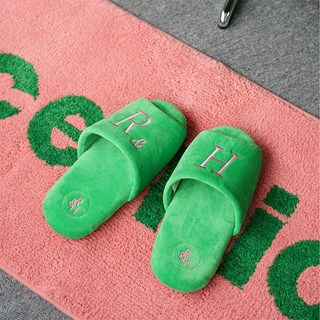 룸앤홈 벨벳 오픈형 룸슈즈, 그린, 3개