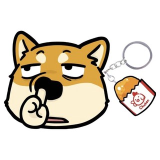 CCHING 青青文具 豆卡造型吊飾零錢包 PU皮革 鋅合金, 10.5 x 11.3 x 0.4cm, 飯丸