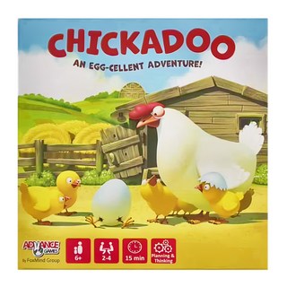 FoxMind 咕咕雞 CHICKADOO 桌遊組，73張遊戲卡，9枚蛋殼收藏章, 1盒