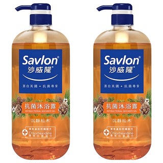 Savlon 沙威隆抗菌沐浴露 沉靜松木 深度清潔 溫和草本配方, 1L, 2瓶