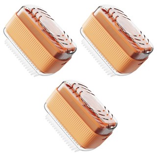 E.dot 二合一肥皂洗衣刷/肥皂盒 粉橘色 尺寸13x8x9cm PP材質, 3個