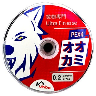 台灣 JiNDO Wolf 雪狼 激細 微物 4股 路亞 PE 釣線, 聚乙烯 白色, 1個