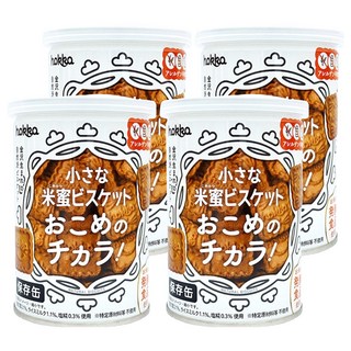 hokka 北陸製菓 米蜜餅乾保存罐 天然餅乾, 4罐, 110g