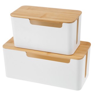 코멧 원목 우드커버 전선정리함 M+L 2p 세트, 1개