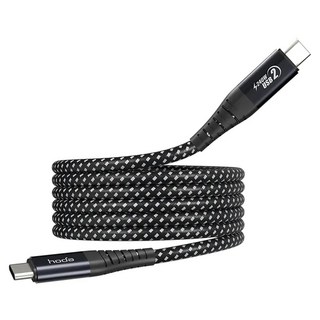 HODA 好貼 W3 USB-C to USB-C 磁吸收納編織快充線, 1.2m, 黑色, 1條