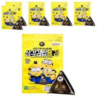 만전김 미니언즈 두번 구운 삼각김밥용 김 리필용 40매입, 48g, 6개