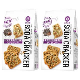 自然主意 蕎麥紫菜奇亞籽蘇打餅, 淡淡紫菜香氣, 酥脆口感, 小麥香氣, 清爽不油膩, 提升營養價值, 180g, 2袋