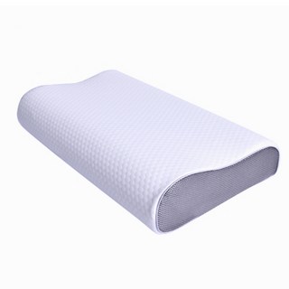 HONDONI 人體工學5D波浪枕 記憶枕頭, 護頸枕 紓壓枕 側睡枕 午睡枕, 曲線托扶頸椎, 透氣汗布, 50 x 30cm, 天絲藍, 1個