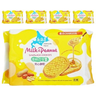 嘉吉CHAKGEER 北海道風味牛奶花生醬夾心餅, 225g, 5入