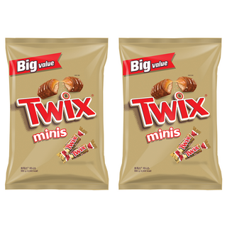 Twix 特趣 迷你焦糖夾心巧克力, 990g, 2包