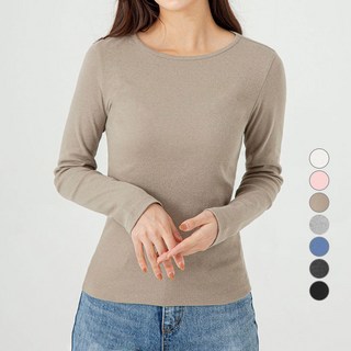 CARET 女性日常標準版型長袖羅紋T恤