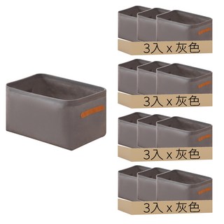 鋼架衣物收納箱, 灰色, 特大 48 x 28 x 25cm, 12個