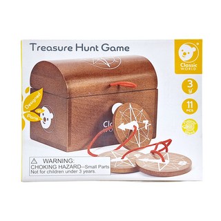 Classic WORLD 客來喜 經典木玩 去找吧!尋寶箱遊戲組 50572, 原木色 + 白色, 1組