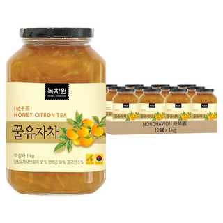 NOKCHAWON 綠茶園 蜂蜜柚子茶, 1kg, 1入, 12罐