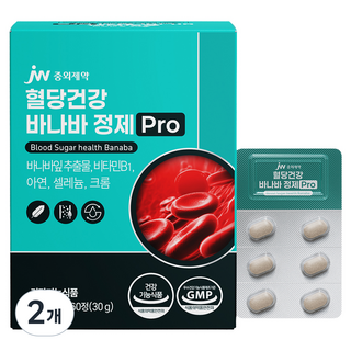 JW중외제약 혈당건강 바나바정제 프로 30g, 60정, 2개