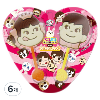 후지야 페코포코 얼굴모양 초콜릿 랜덤발송, 24g, 6개