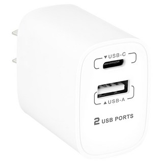Dr.AV 聖岡科技 雙孔2.1A USB充電器, TYPE C & USB A, 適用於USB充電的電子產品, 智能分流, USB-221AC/USB-221AC(B), 1個