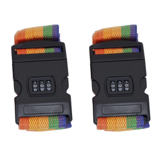 密碼行李箱束帶 Set 適用於20-32吋行李箱, 彩虹, 5 x 190cm