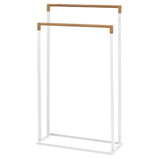 ikloo 宜酷屋 無印質感雙桿毛巾架 浴巾架, 白色, 1個