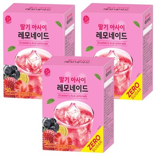 SONGWON 零糖草莓巴西莓檸檬飲, 5g, 50條, 3盒