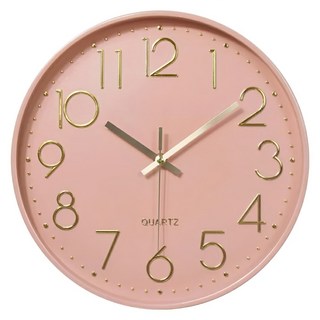 北歐風靜音時鐘 電鍍款-06 粉色, 1個