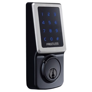 FAULTLESS 加安牌 三合一 卡片/密碼/鑰匙 電子感應觸控門鎖, 美規ANSI第二級認證, 鎖閂可作動超過15萬次, 前導碼功能, 密碼錯誤自動失效, TD-505PC, 孔洞符合可DIY 安裝