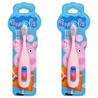 Pegga Pig 兒童牙刷 精細軟毛 1-5歲適用, 佩佩豬小妹, 1入, 2支