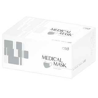 CSD 中衛 素色醫療口罩, 麥飯石灰, 1盒, 50片