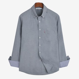 Guy Story 男式純色休閒 17 色大碼聯繫牛津襯衫