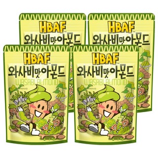 HBAF 杏仁果 山葵味 精選美國優質杏仁 香甜酥脆, 120g, 4包