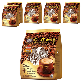OLDTOWN WHITE COFFEE 舊街場白咖啡 3合1經典 口感如絲綢般滑順 濃郁乳香勾勒焦糖氣味, 35g, 15條, 6袋