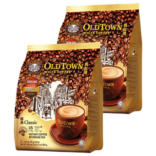 OLDTOWN WHITE COFFEE 3合1經典白咖啡 口感如絲綢般滑順 濃郁乳香勾勒焦糖氣味, 35g, 15條, 2袋