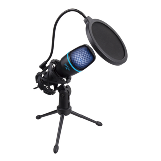 FOXXRAY 狐鐳 艾奧斯響狐 USB 電競麥克風 FXR-SUM-10, 彩虹漸變燈效, 可調式麥克風支架, 防噴網設計