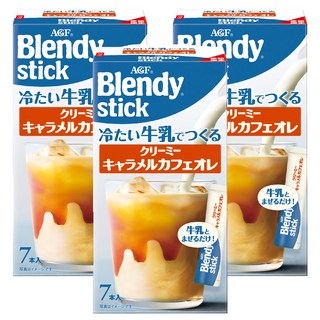 AGF Blendy 咖啡牛奶歐蕾 焦糖風味, 6.5g, 7個裝, 3盒