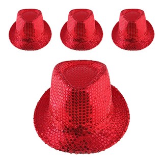PARTY 09 亮片紳士帽, 紅色, 4個
