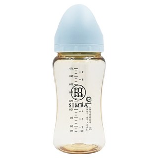 Simba 小獅王辛巴 蘊蜜鉑金PPSU寬口防脹氣奶瓶 新生適用, 晨藍, 270ml, 1瓶