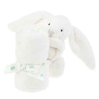 jELLYCAT 害羞邦尼兔安撫玩偶安撫巾, 1個, 奶油色