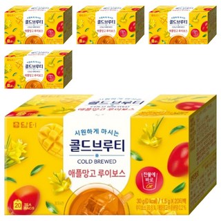 Damtuh 丹特 盒裝冷泡茶包 愛文芒果南非國寶茶, 20包, 5盒, 1.5g