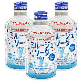 Yakult 養樂多 優格碳酸飲料, 日本原裝進口, 添加維生素D, 微碳酸氣泡清涼爽口, 300ml, 3瓶