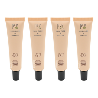 PSK 深海美肌專家 純物理全能潤色隔離霜 SPF50+ ★★★, 海洋友善, 無酒精, 無香料, 敏感肌適用, Nature Beige, 4件