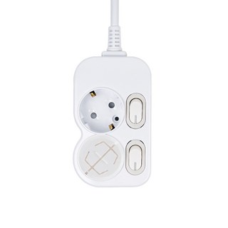 에코파워탭 에코파워탭 LED 개별 절전 멀티탭 2구, 화이트(멀티탭), 랜덤발송(안전커버), 1개, 4m