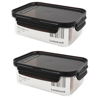 LocknLock 樂扣樂扣 BISfree Modular 積木晶透保鮮盒, 910ml, 2個