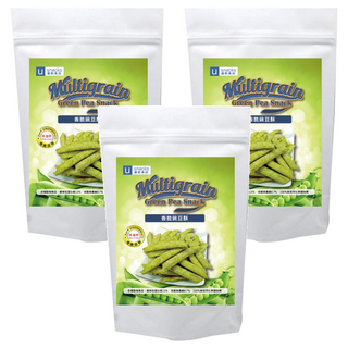 優穀美身 香脆豌豆酥 自然烘烤無添加 酥脆可口 蔬菜粉調味 全素, 100g, 3包