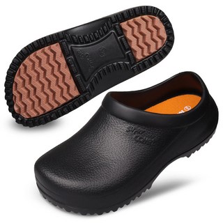 SUPERCOMET EVA雙層防滑防水廚房鞋 S770, 黑色的, 250