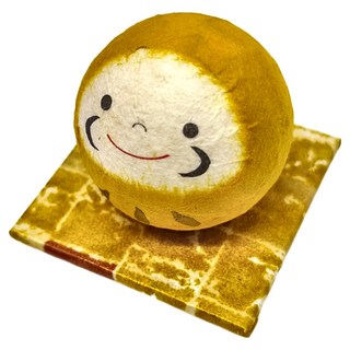 RYUKODO 龍虎堂 開運達摩和紙擺飾 日本產, 黃色, 1件, 外盒5*5*H7cm/達摩直徑約3.5cm